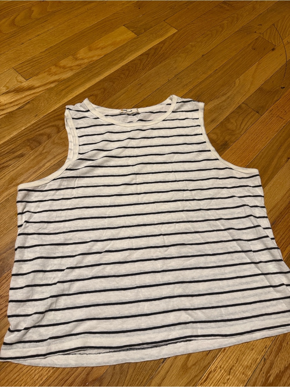 Marine Layer Black and White Striped Tank Top